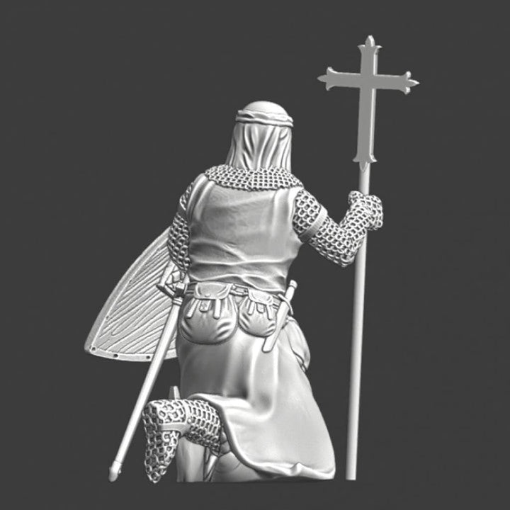 NCM127 Kneeling Knight of the Lazarus Order - Leper Knights Medieval