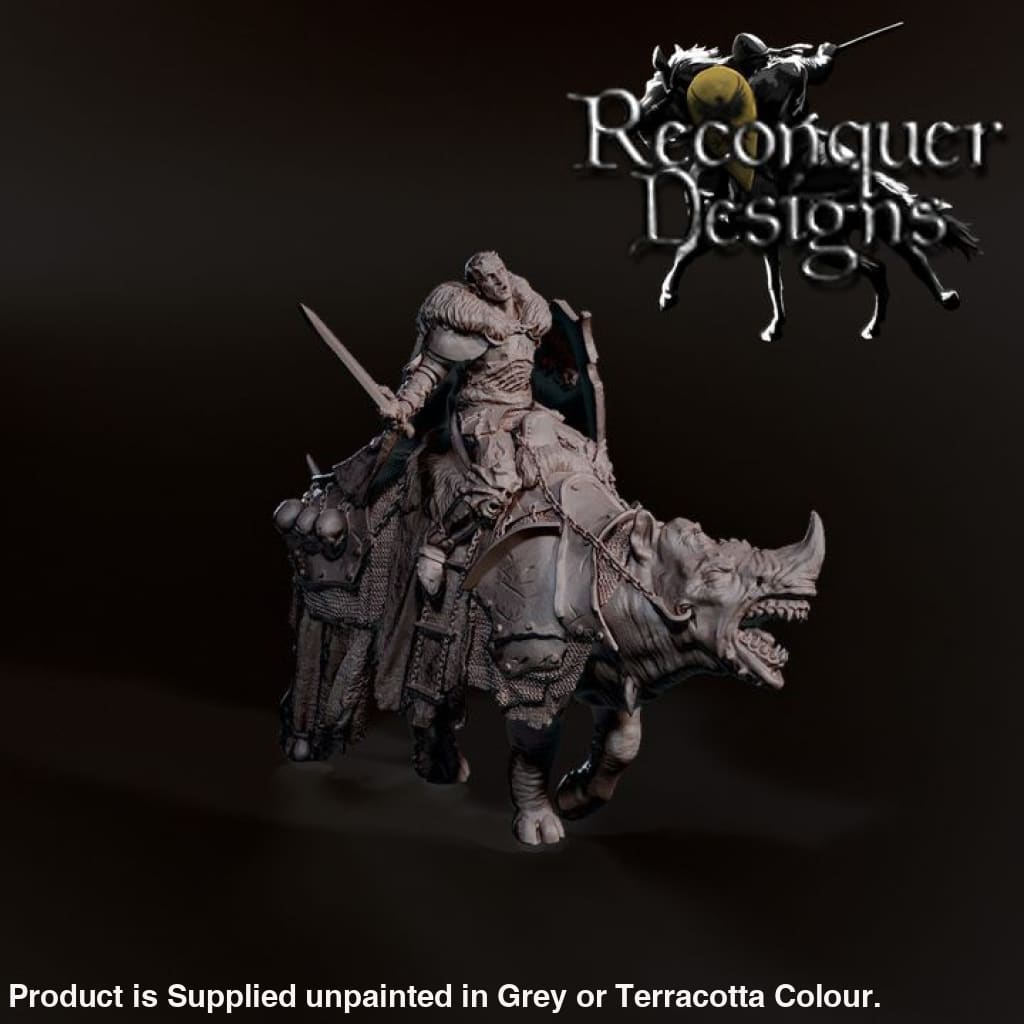 RDF003 Slave Lieutenant and Mutated Rhinoceros 34mm Medieval