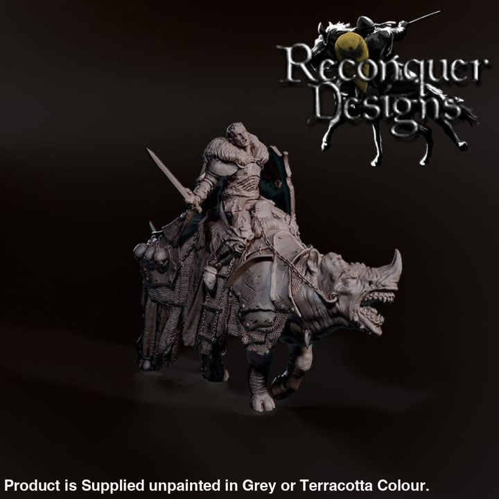 RDF003 Slave Lieutenant and Mutated Rhinoceros 34mm Medieval