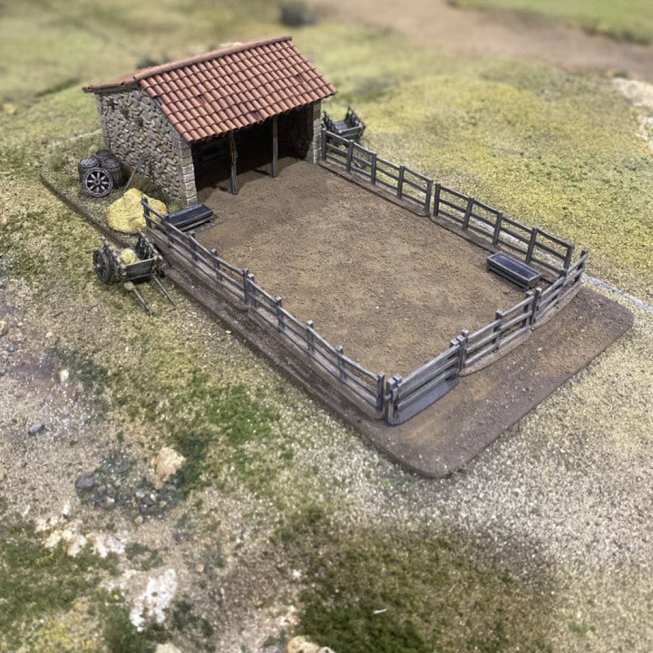 REM0074 Medieval Village Horse/Cattle/Sheep Stables Medieval