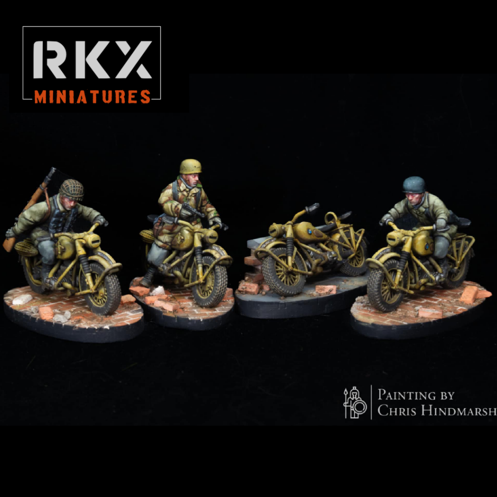 RKX5045A Fallschirmjager Motorbikes x 5 Figure