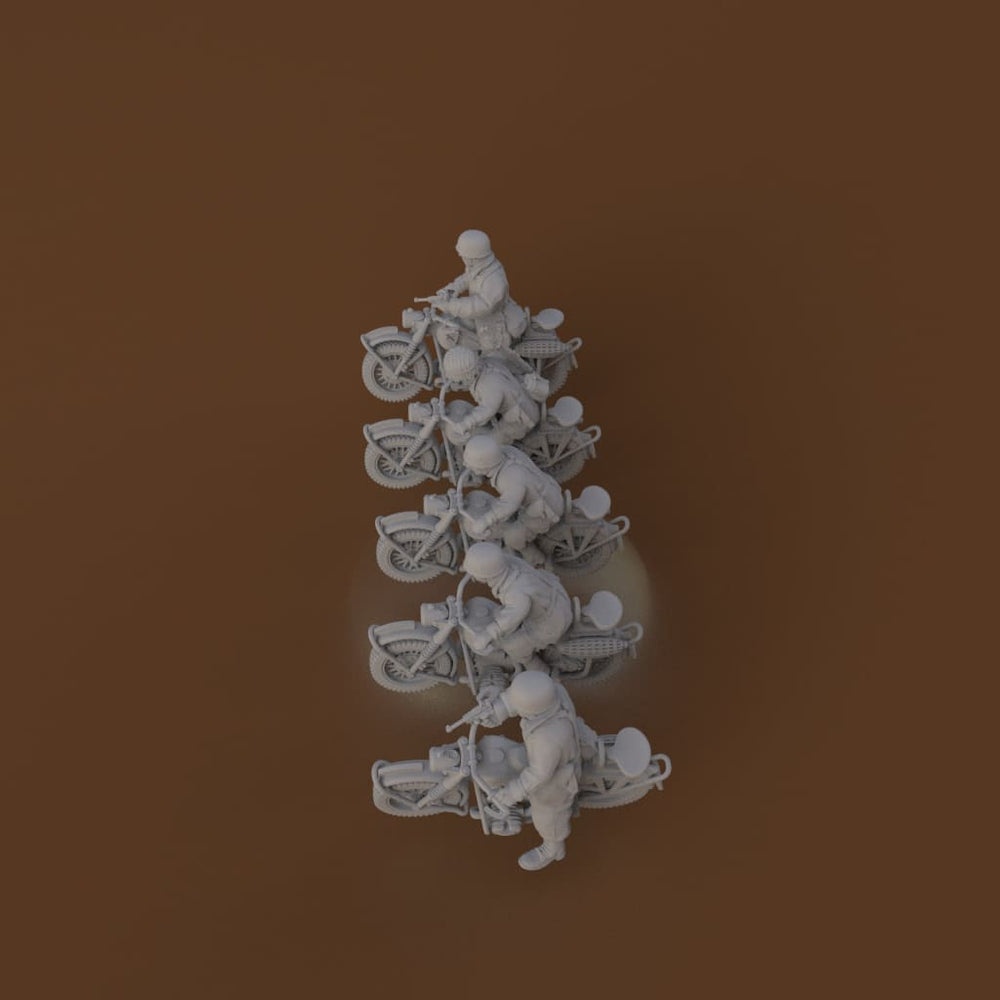 RKX5045A Fallschirmjager Motorbikes x 5 Figure