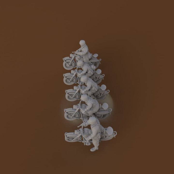 RKX5045A Fallschirmjager Motorbikes x 5 Figure