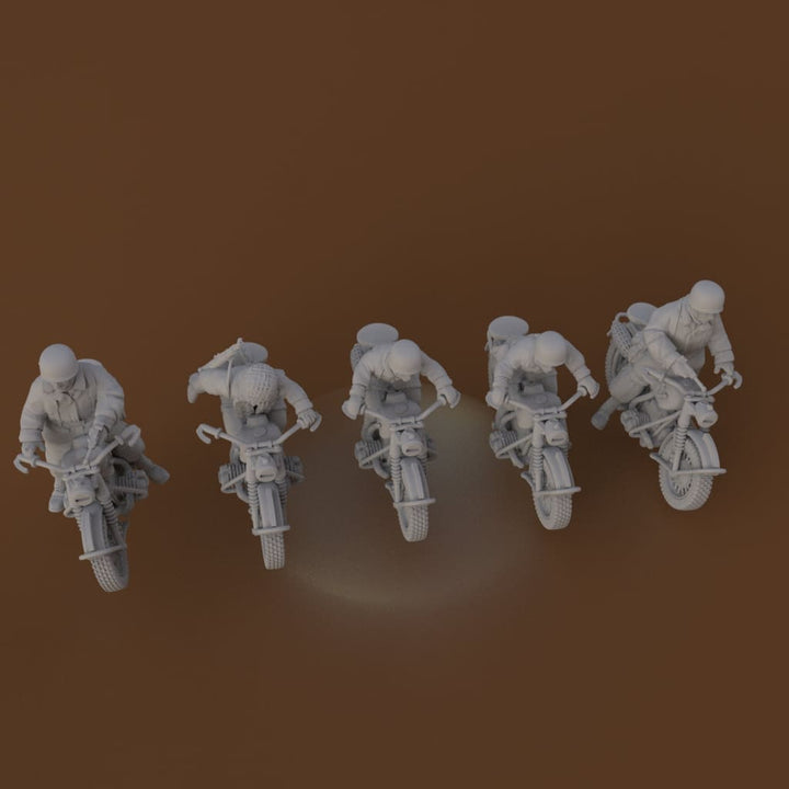 RKX5045A Fallschirmjager Motorbikes x 5 Figure